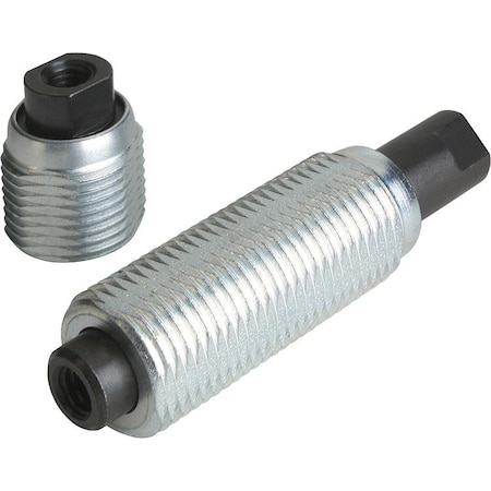 Spring Push-Pull Plunger Spring Force, D=M18X1,5, L=17, H=4, Steel, Comp:Steel